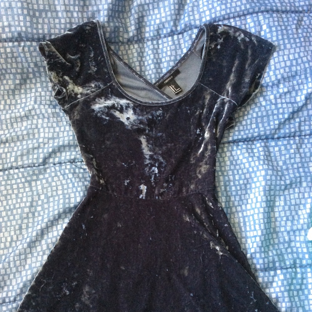 Velvet skater dress with criss-cross back